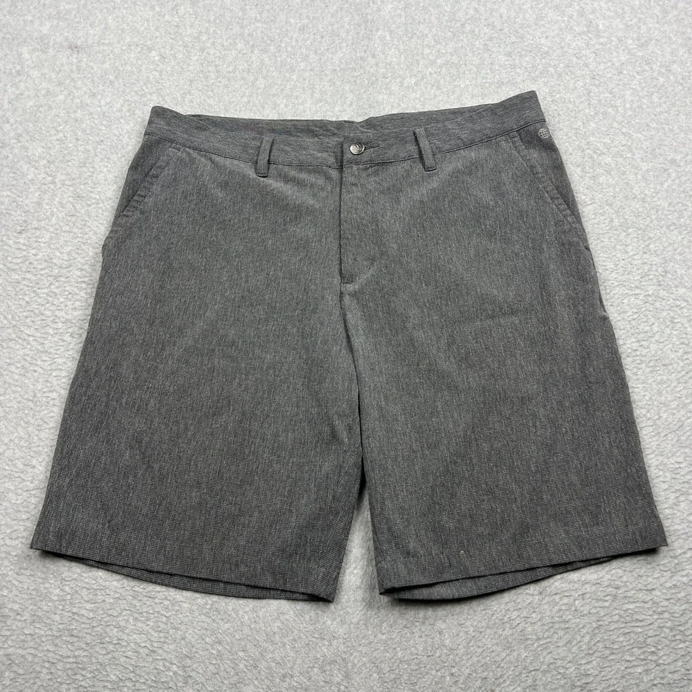Adidas Crosshatch Shorts Mens 36 Grey Golf Performance Stretch Flat Chino HA1462